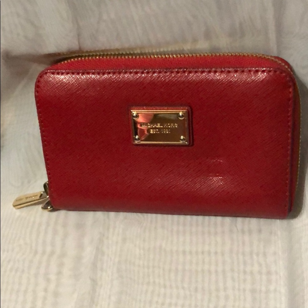 Auth Michael Kors red wallet